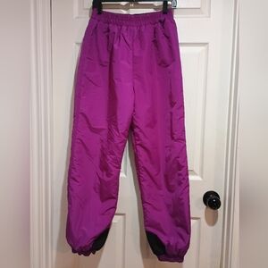 Women's Vintage Columbia Magenta And Black Insulated Snow Pants Size Large
